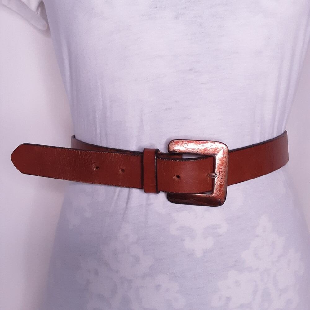 💎Gap Unisex Tan Leather Distressed Genuine Leather Belt Size Small